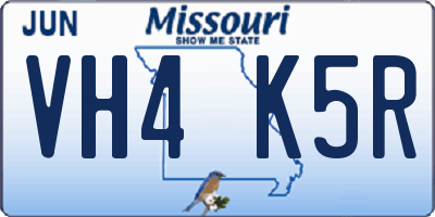 MO license plate VH4K5R