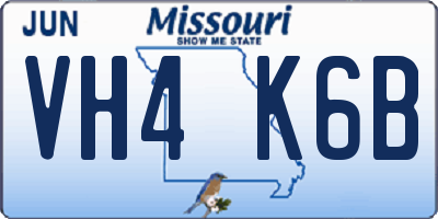 MO license plate VH4K6B