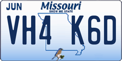 MO license plate VH4K6D
