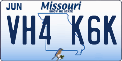 MO license plate VH4K6K