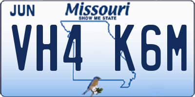 MO license plate VH4K6M