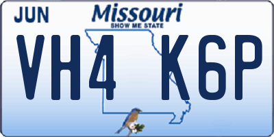 MO license plate VH4K6P