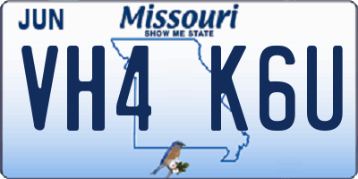 MO license plate VH4K6U