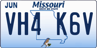MO license plate VH4K6V