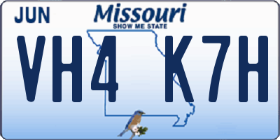 MO license plate VH4K7H