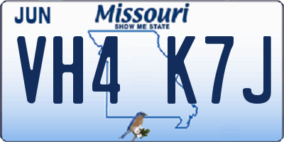 MO license plate VH4K7J