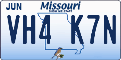 MO license plate VH4K7N