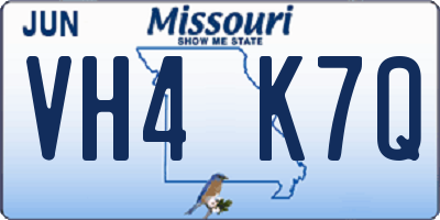 MO license plate VH4K7Q