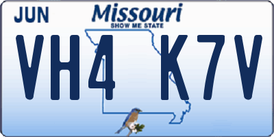 MO license plate VH4K7V