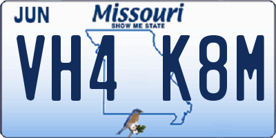 MO license plate VH4K8M