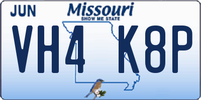 MO license plate VH4K8P
