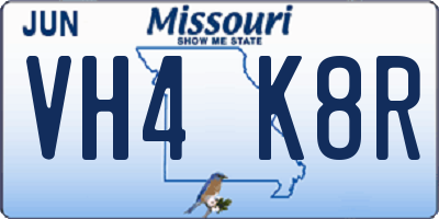 MO license plate VH4K8R