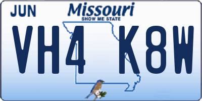 MO license plate VH4K8W