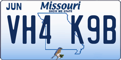 MO license plate VH4K9B