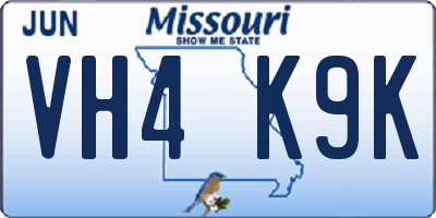 MO license plate VH4K9K