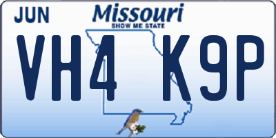 MO license plate VH4K9P