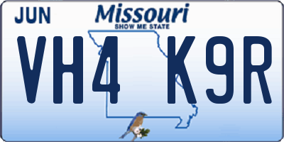 MO license plate VH4K9R