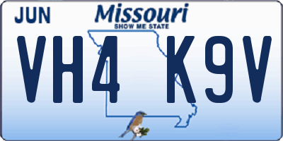 MO license plate VH4K9V