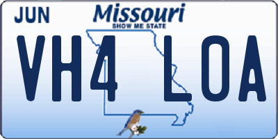 MO license plate VH4L0A