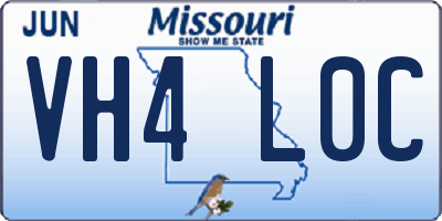 MO license plate VH4L0C