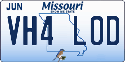 MO license plate VH4L0D