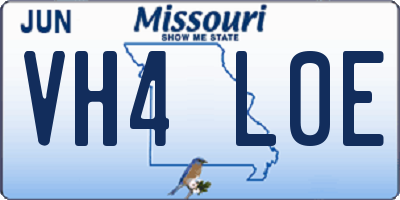 MO license plate VH4L0E