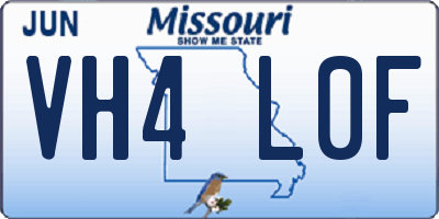 MO license plate VH4L0F