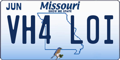 MO license plate VH4L0I