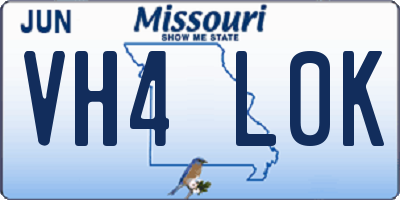 MO license plate VH4L0K