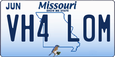 MO license plate VH4L0M