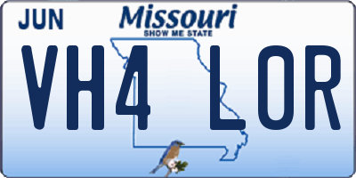 MO license plate VH4L0R