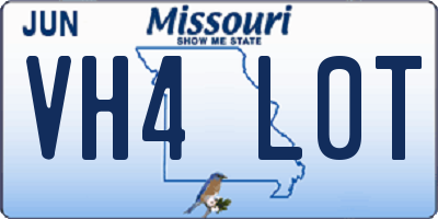 MO license plate VH4L0T