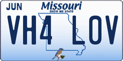 MO license plate VH4L0V