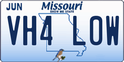 MO license plate VH4L0W