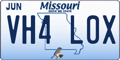 MO license plate VH4L0X