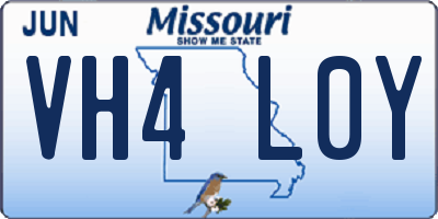 MO license plate VH4L0Y