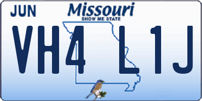 MO license plate VH4L1J