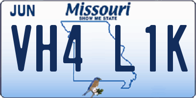 MO license plate VH4L1K