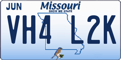 MO license plate VH4L2K