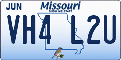 MO license plate VH4L2U