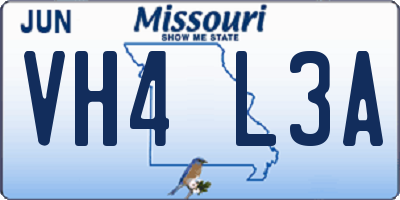 MO license plate VH4L3A
