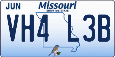 MO license plate VH4L3B