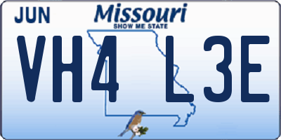 MO license plate VH4L3E