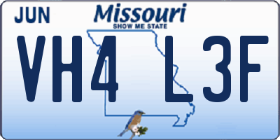 MO license plate VH4L3F
