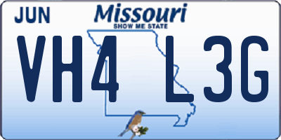MO license plate VH4L3G