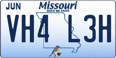 MO license plate VH4L3H