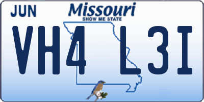 MO license plate VH4L3I