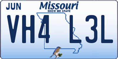 MO license plate VH4L3L