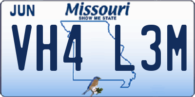 MO license plate VH4L3M