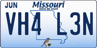 MO license plate VH4L3N